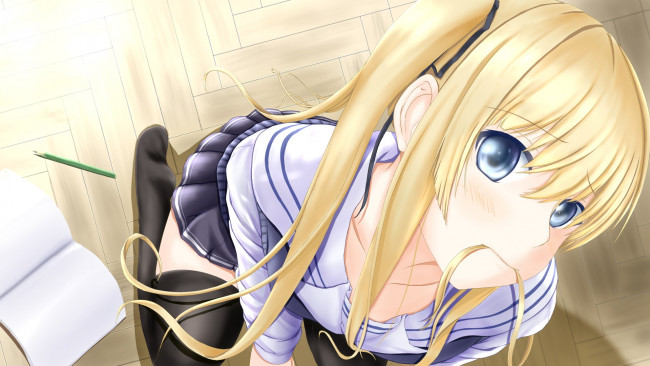 Обои картинки фото аниме, unknown,  другое, фон, взгляд, девушка