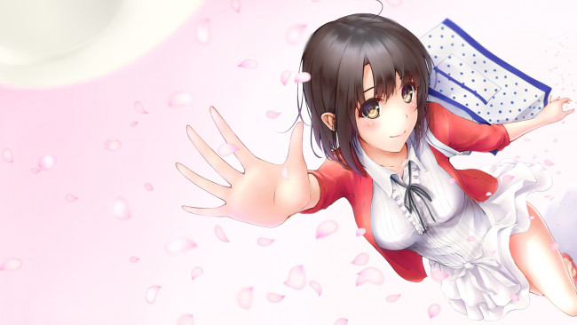 Обои картинки фото аниме, unknown,  другое, взгляд, фон, девушка