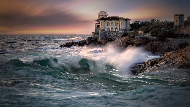 Обои картинки фото castel boccale, города, замки италии, побережье