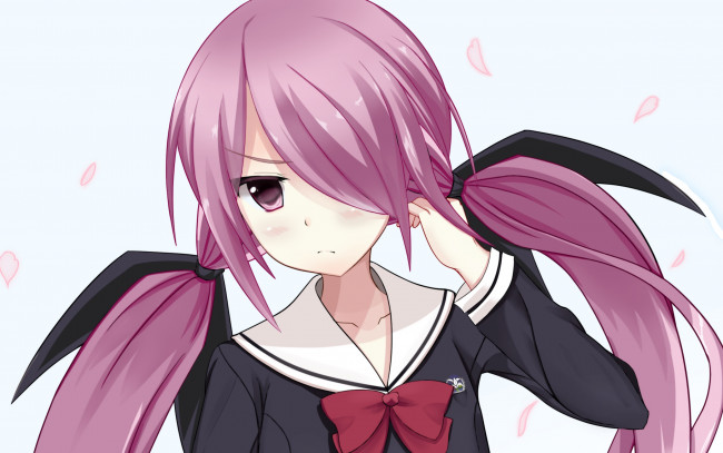 Обои картинки фото аниме, chaos,  head, взгляд, девушка, фон