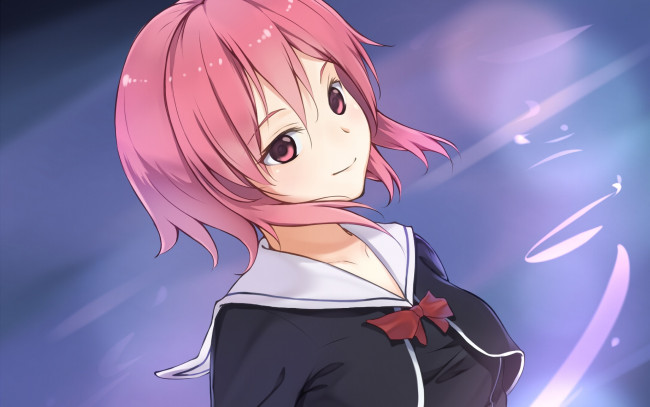 Обои картинки фото аниме, chaos,  head, взгляд, фон, девушка