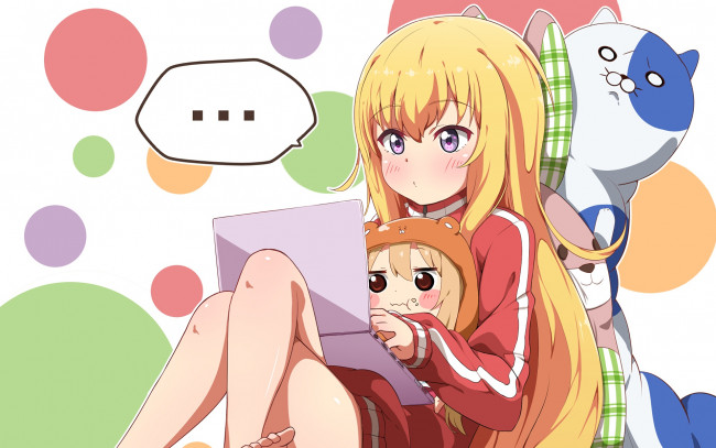 Обои картинки фото аниме, gabriel dropout, фон, девушка, взгляд