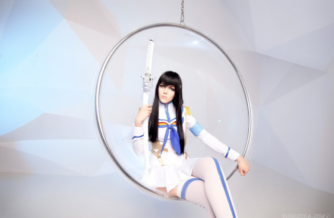 Обои картинки фото разное, cosplay , косплей, форма, меч, satsuki, kiryuin, девушка, cosplay, kill, la, hibari rin