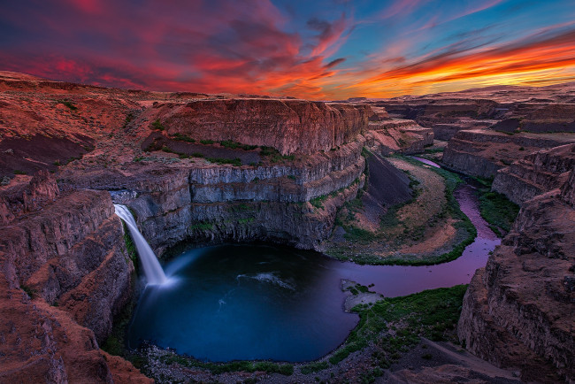 Обои картинки фото природа, водопады, каньон