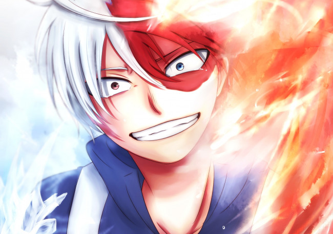 Обои картинки фото аниме, boku no hero academia, todoroki, shouto