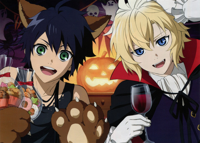 Обои картинки фото аниме, owari no seraph, юичиро, микаэла