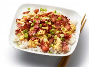 Картинка еда вторые+блюда бекон рис