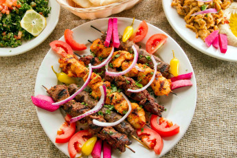 Картинка еда шашлык +барбекю овощи мясо помидоры томаты