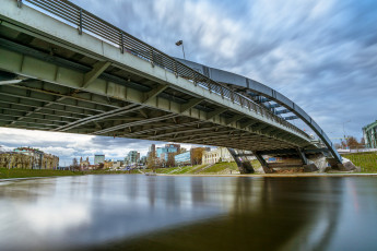 обоя vilnius, города, вильнюс , литва, мост, река