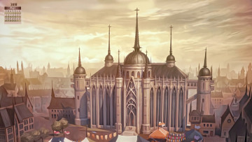 Картинка календари рисованные +векторная+графика 2018 здание