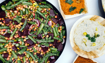 Картинка еда салаты +закуски фасоль нут спаржа соус салат свекла