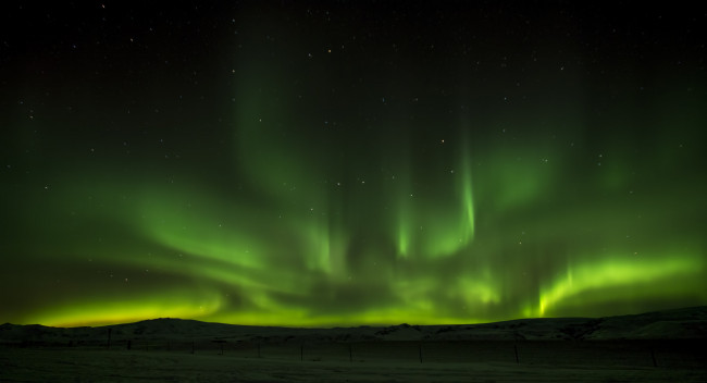 Обои картинки фото природа, северное сияние, простор