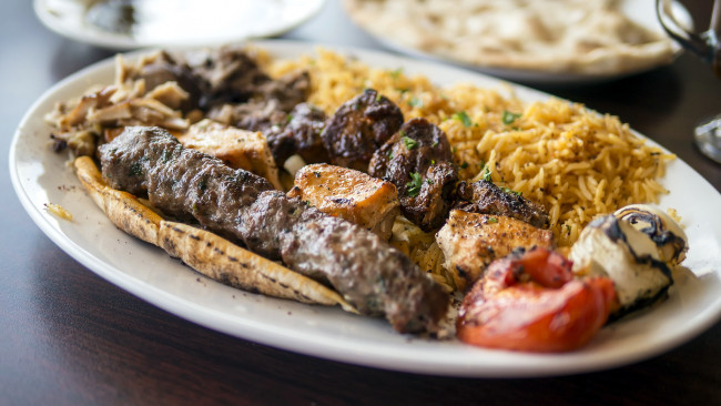 Обои картинки фото еда, мясные блюда, рис, мясо