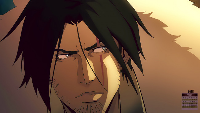 Обои картинки фото календари, аниме, парень, взгляд, 2018, лицо