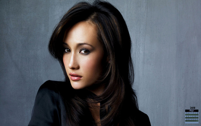 Обои картинки фото календари, знаменитости, лицо, взгляд, 2018, актриса, девушка