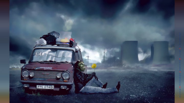 Картинка календари компьютерный+дизайн автомобиль противогаз цветок человек машина