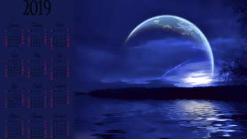 Картинка календари компьютерный+дизайн водоем планета
