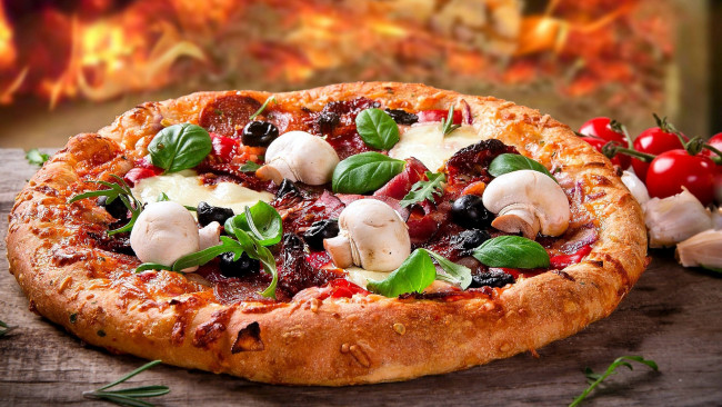 Обои картинки фото еда, пицца