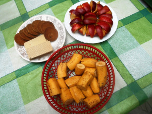 Картинка еда бананы печенье вафли яблоки