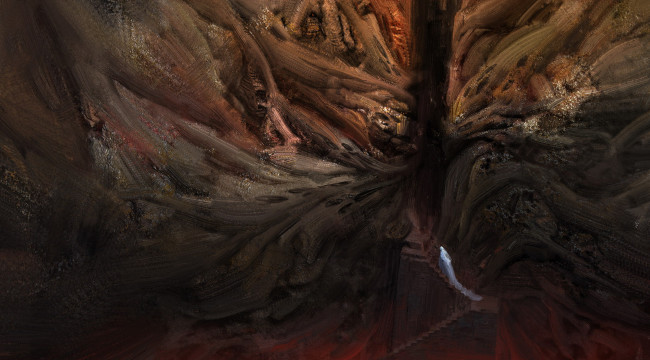 Обои картинки фото фэнтези, девушки, лестница, женщина, хаос