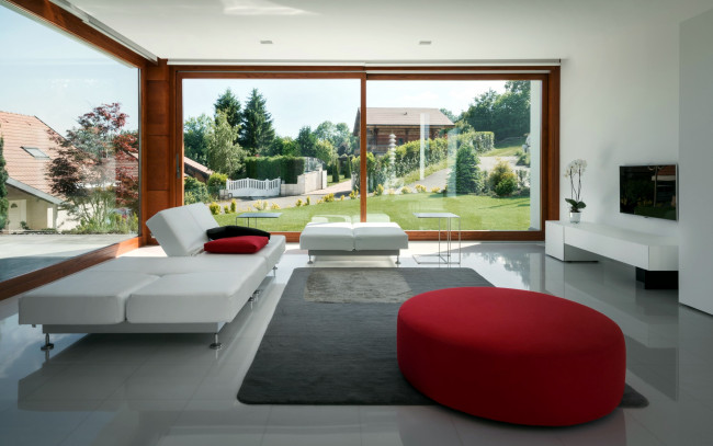 Обои картинки фото интерьер, спальня, мягкий, уголок, телевизор