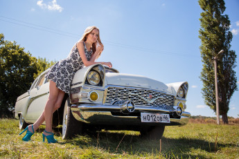 Картинка газ-+13+чайка автомобили -авто+с+девушками газ- 13 чайка автомобиль ретро классика девушка модель