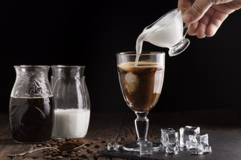 Картинка еда кофе +кофейные+зёрна лед зерна сливки