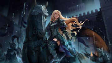 Картинка фэнтези девушки девушка рыцарь меч доспехи воин