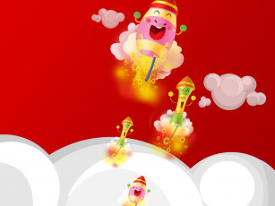 обоя праздничные, векторная, графика, новый, год