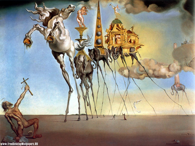 Обои картинки фото salvador, dali, temptation, рисованные
