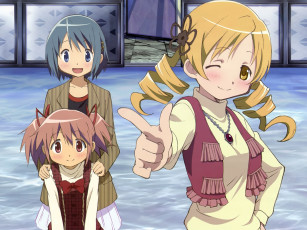 Картинка аниме mahou shoujo madoka magika девушки