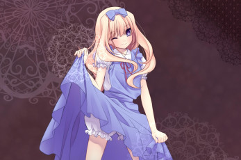 Картинка аниме alice in wonderland девушка