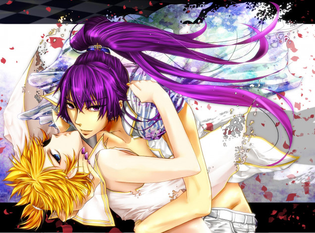 Обои картинки фото vocaloid, аниме, kamui, gakupo, kagamine, len