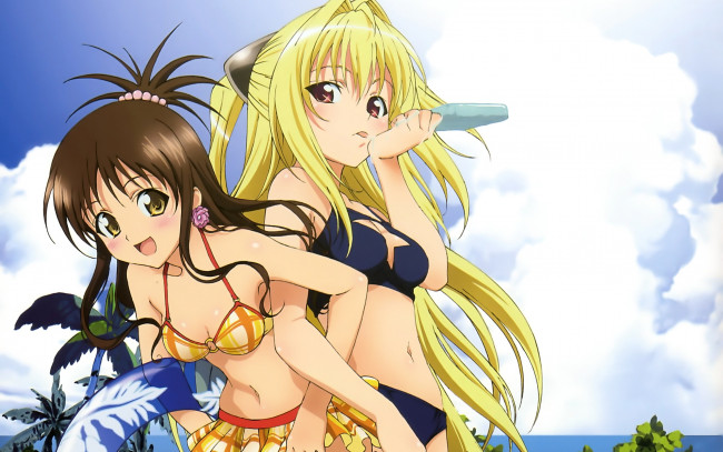 Обои картинки фото аниме, to, love, ru, девушки