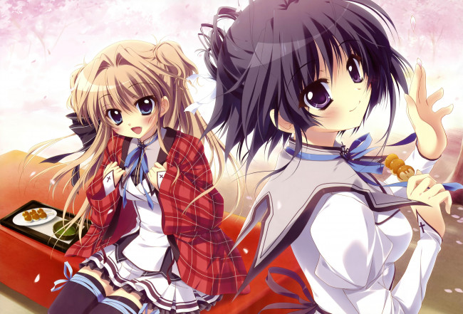 Обои картинки фото mashiroiro, symphony, аниме, mashiro, iro, sena, airi, onomiya, yutsuki