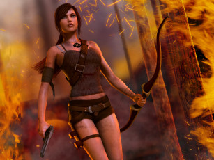 Картинка tomb raider 2013 видео игры лук lara croft пистолет