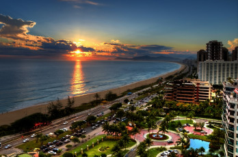 Картинка rio de janeiro brazil города рио де жанейро бразилия побережье океан пейзаж закат дорога здания