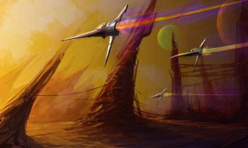 Картинка фэнтези космические+корабли +звездолеты +станции челноки летающие мир планета чужая иной