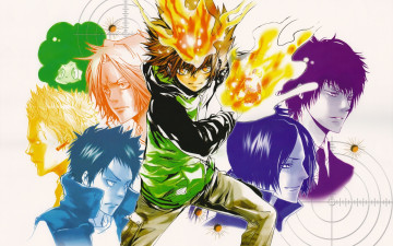 Картинка аниме katekyo+hitman+reborn гакудера хибари кёя тцуна мишени рёхей ламбо ямомото учитель мафиози персонажи рокудо мукуро реборн