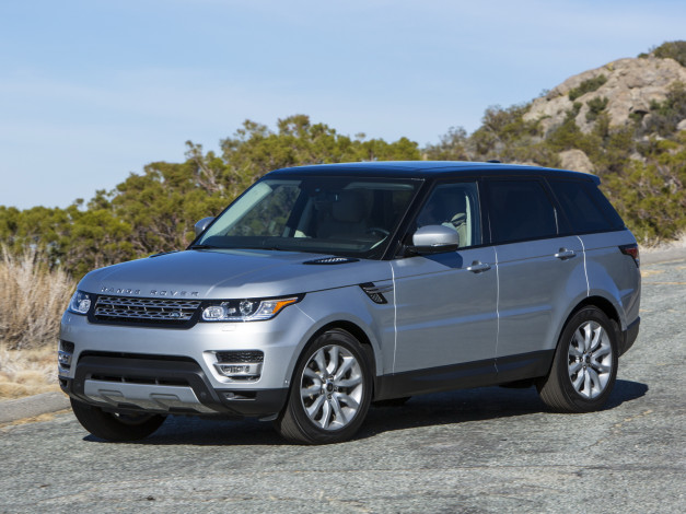 Обои картинки фото автомобили, range rover, range, rover, sport, us-spec, 2013, серый, hse