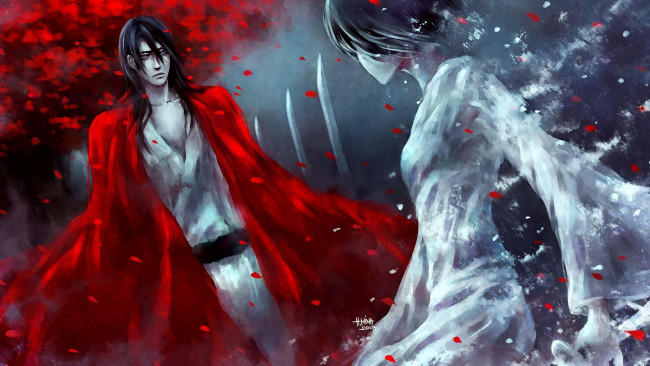 Обои картинки фото аниме, bleach, блич, арт, рукия, бьякуя, кучики, глава, клана