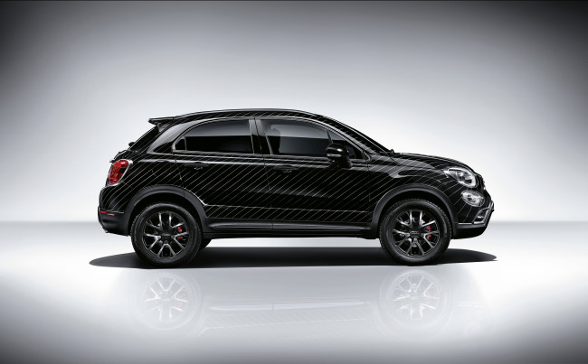 Обои картинки фото автомобили, fiat, 500x, 334, black, tie, темный, 2015г
