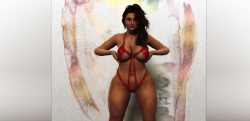 Картинка 3д+графика люди+ people девушка фон взгляд