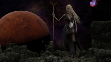 Картинка 3д+графика амазонки+ amazon девушка взгляд фон тотем