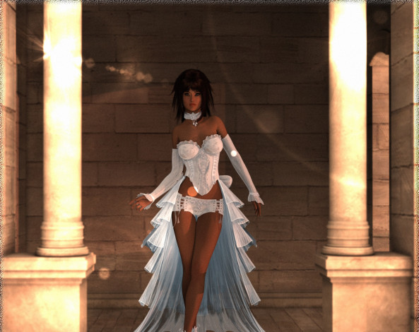 Обои картинки фото 3д графика, люди , people, фон, взгляд, девушка