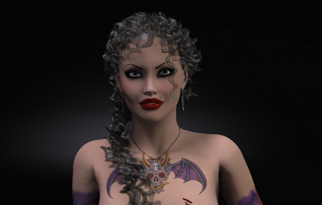 Обои картинки фото 3д графика, портрет , portraits, девушка, взгляд, фон