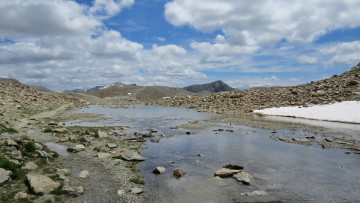 Картинка природа горы облака река