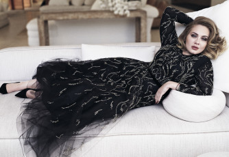 Картинка музыка adele диван платье певица блондинка адель
