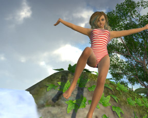 Картинка 3д+графика люди+ people фон взгляд девушка