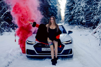 обоя автомобили, -авто с девушками, девушка, авто